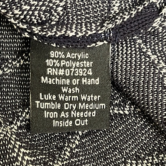 Misook Women's Jacket Blazer Chevron Knit One Button Notched Collar Blue - Picture 6 of 15